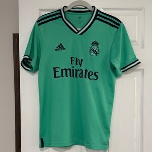 adidas Mint Green Real Madrid Fly Emirates Soccer Jersey